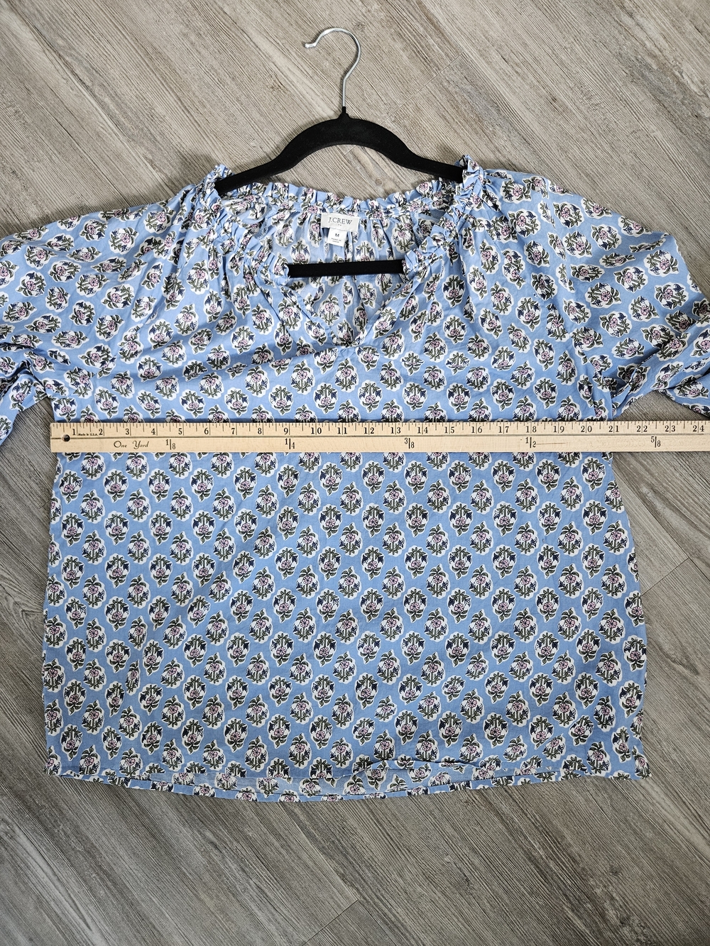 J. Crew Light Blue Floral Peasant Blouse - Picture 6 of 7